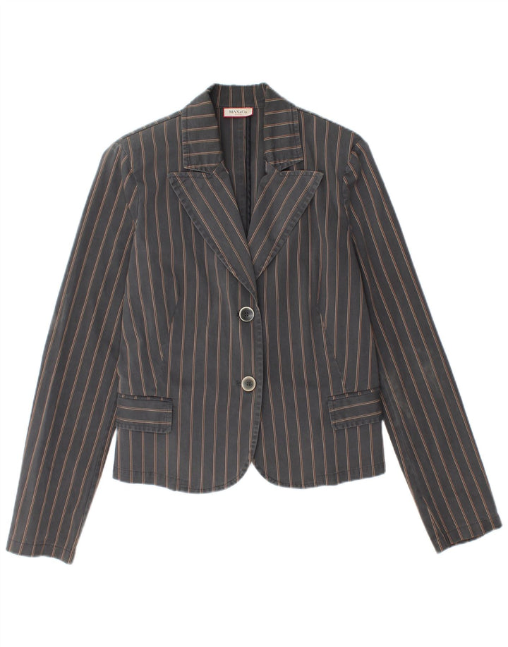 MAX & CO. Veste blazer active à 2 boutons pour femme UK 14 Gris moyen rayé