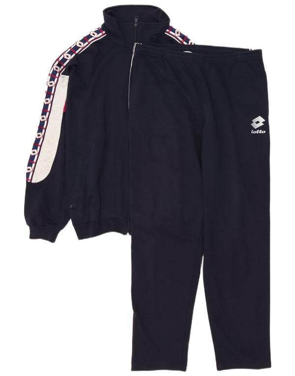 LOTTO Mens Graphic Full Tracksuit UK 40/42 Large  Navy Blue Colourblock