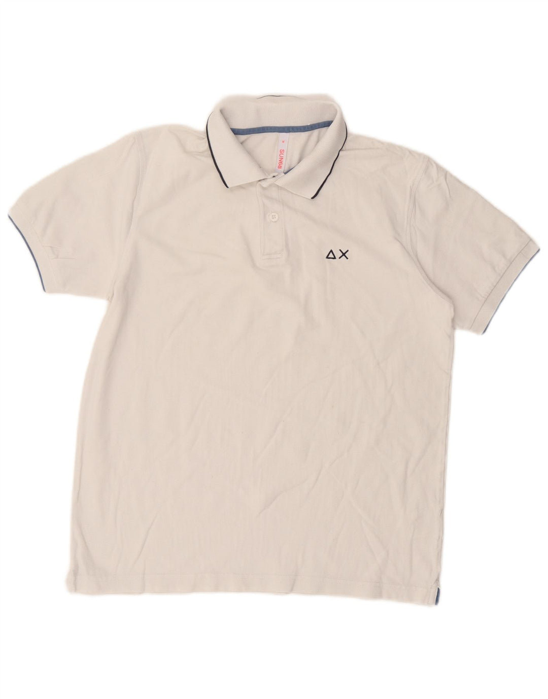 Sun68 Polo Homme Blanc Moyen Coton