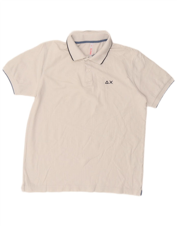 Sun68 Polo Homme Blanc Moyen Coton