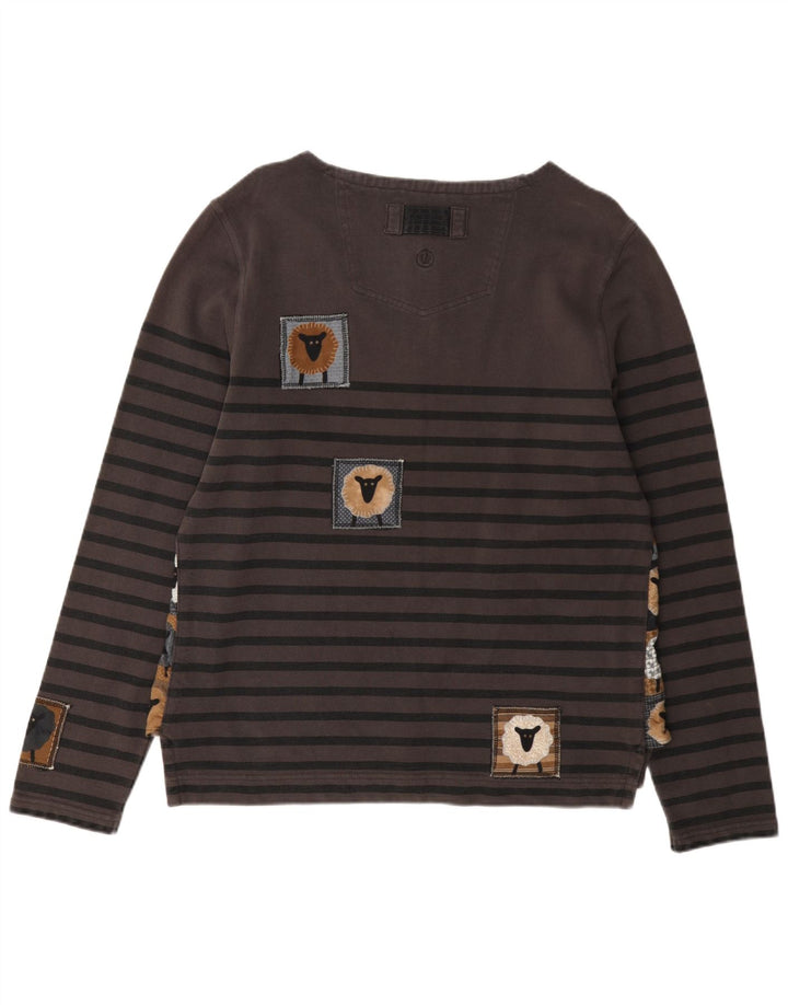 Fat Face Sweat-shirt pour homme Petit gris rayé