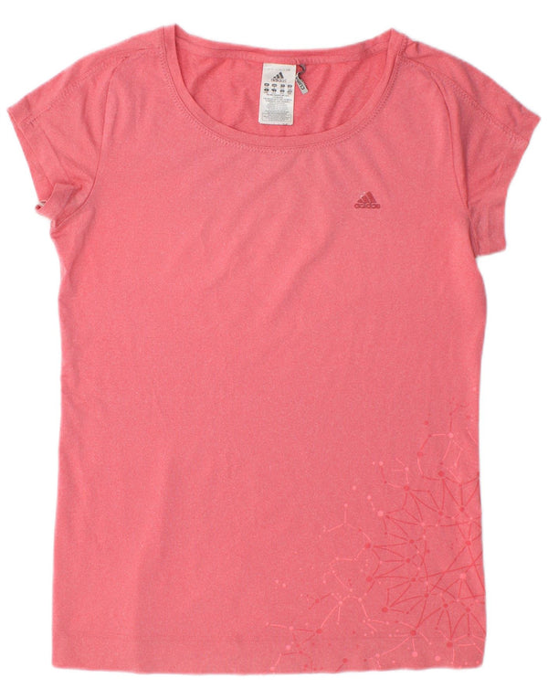 Adidas T-shirt graphique pour femme UK 12/14 Rose moyen Polyester