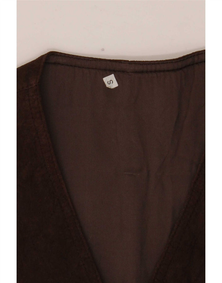 gilet en daim vintage pour hommes petit brun