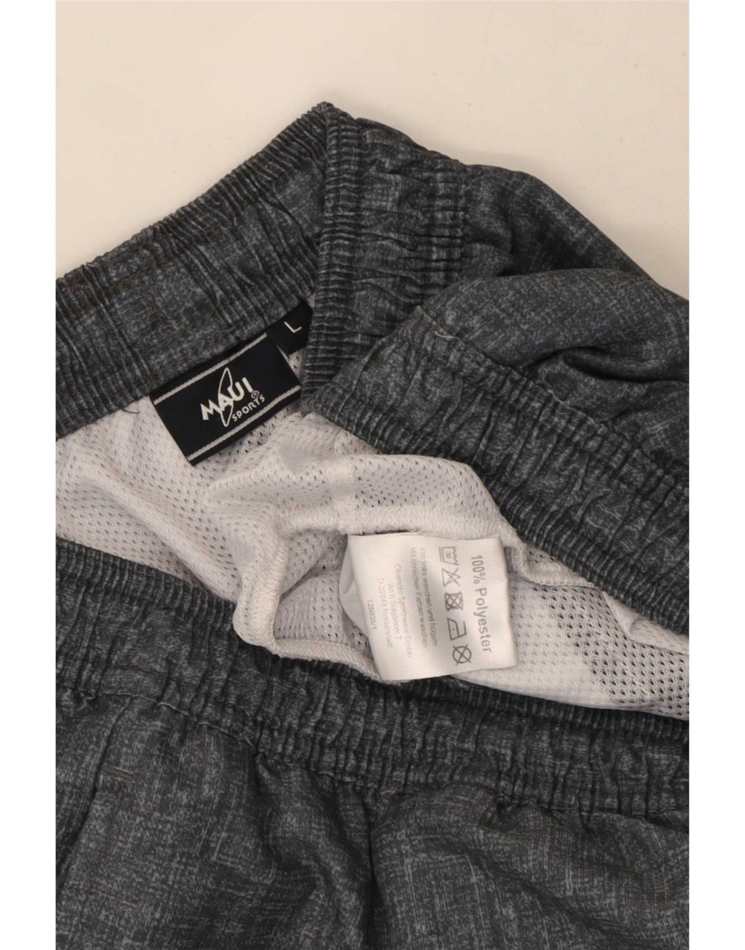 Short de sport vintage pour hommes grand polyester gris