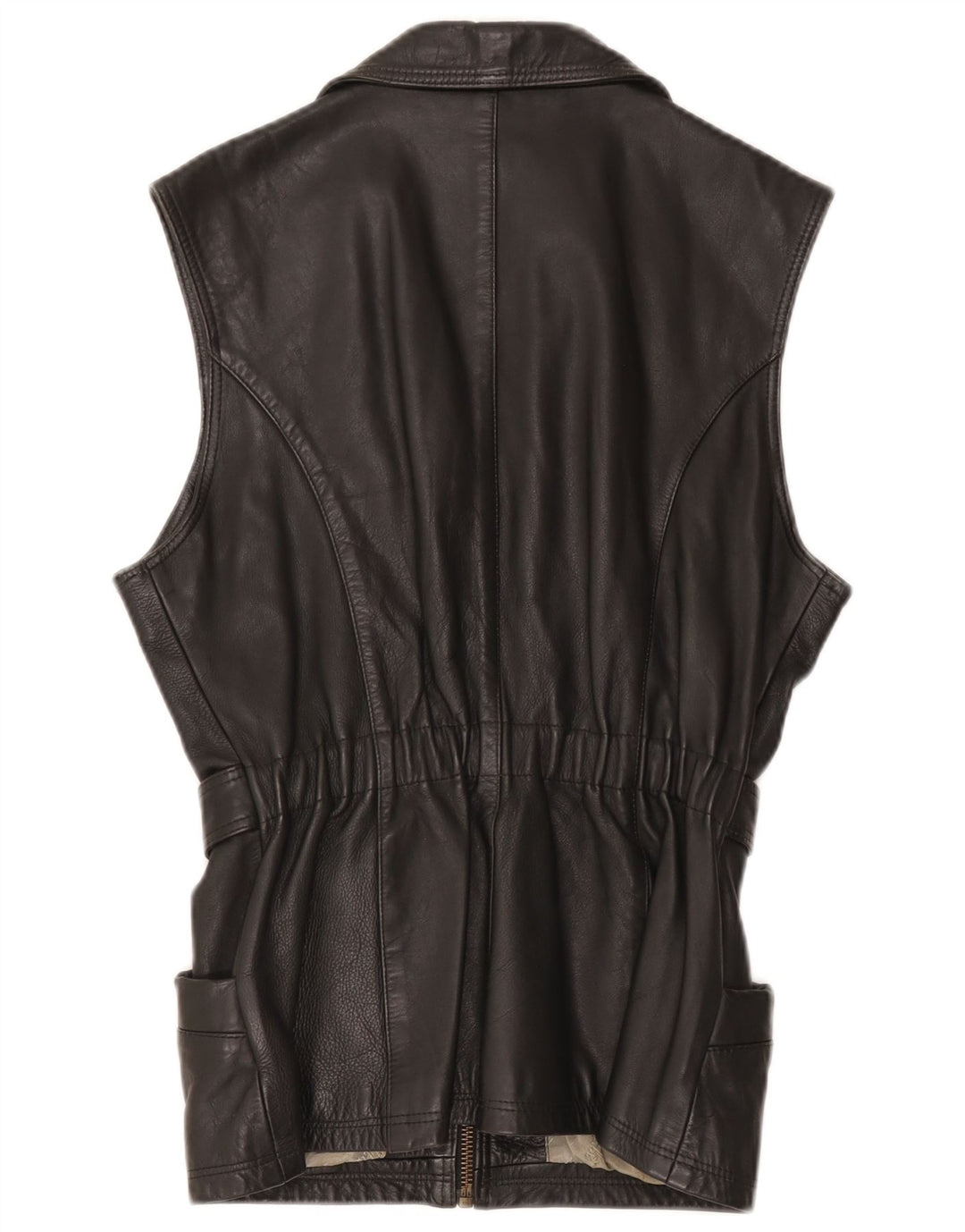 Oncle Sam Gilet en cuir pour homme Grand cuir noir