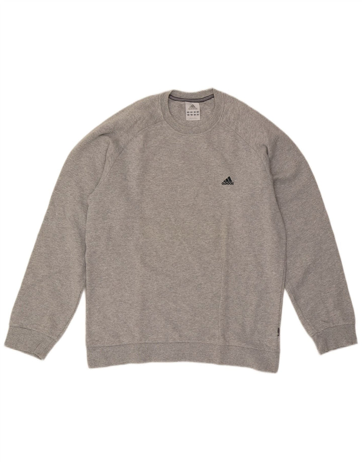 Adidas Sweat-shirt pour homme en coton moucheté Gris Large