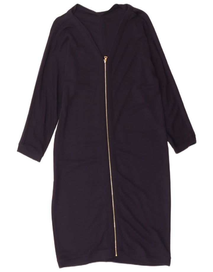 Jaeger Robe basique à manches longues pour femme UK 46 Large Bleu marine Viscose