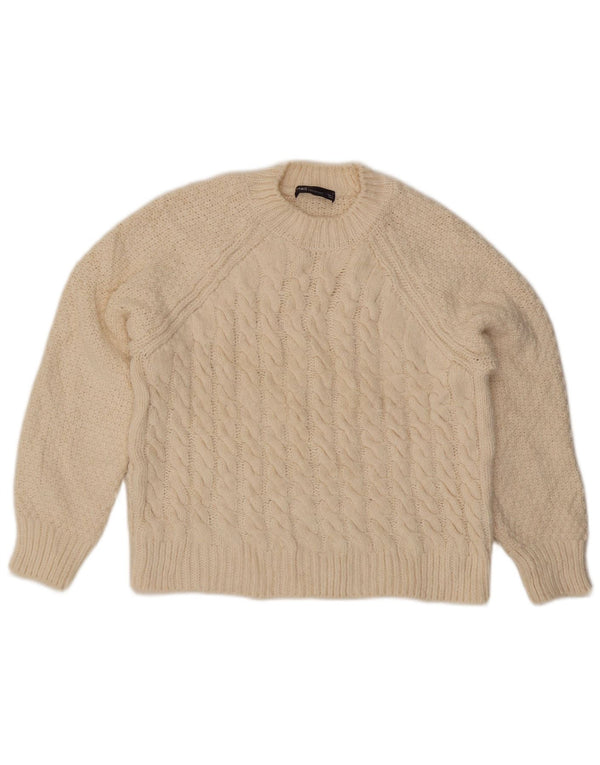 Marks & Spencer Pull à col rond pour femme UK 10 Small Blanc cassé
