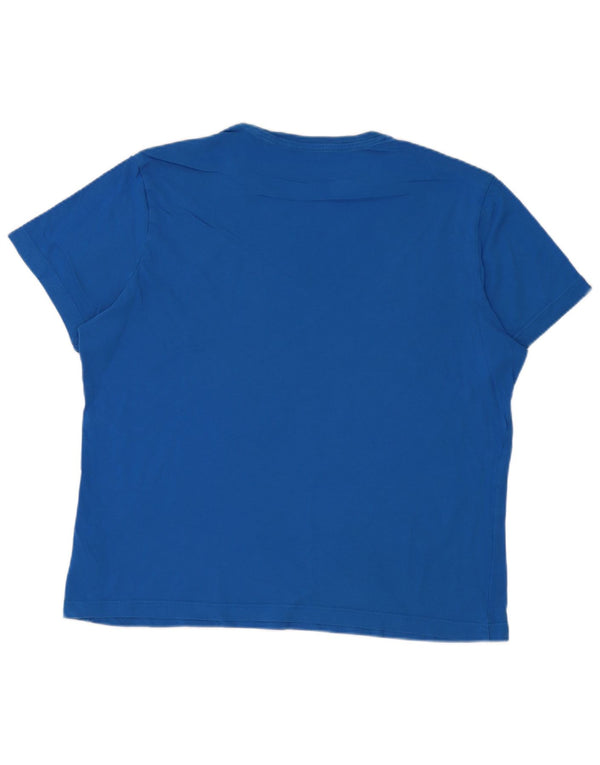 Reebok T-shirt graphique régulier à manches courtes pour hommes, grand bleu, coton