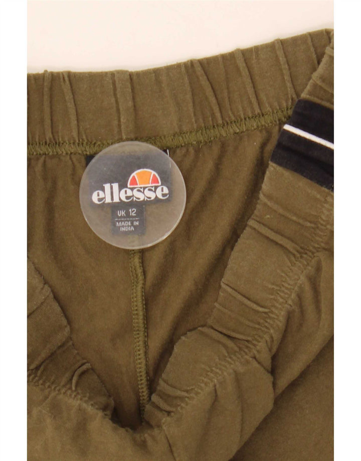 Ellesse Leggings Femme UK 12 Coton Colorblock Kaki Moyen