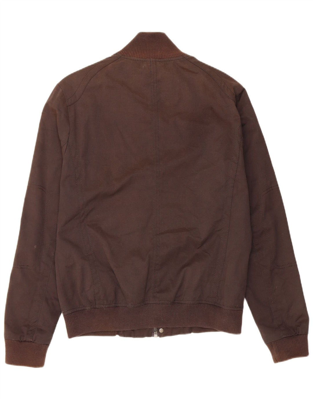 Zara Mens Bomber Jacket UK 40 Large Marron Coton
