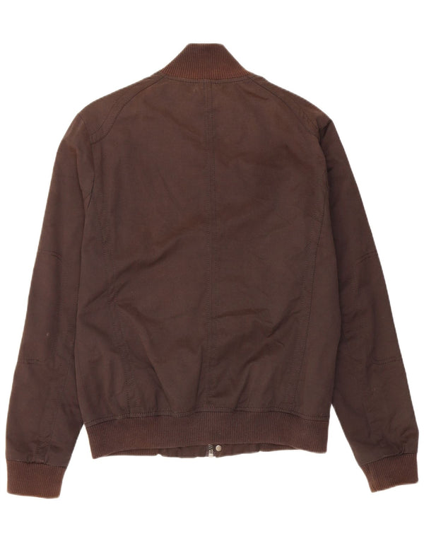 Zara Mens Bomber Jacket UK 40 Large Marron Coton