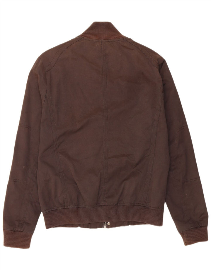 Zara Mens Bomber Jacket UK 40 Large Marron Coton