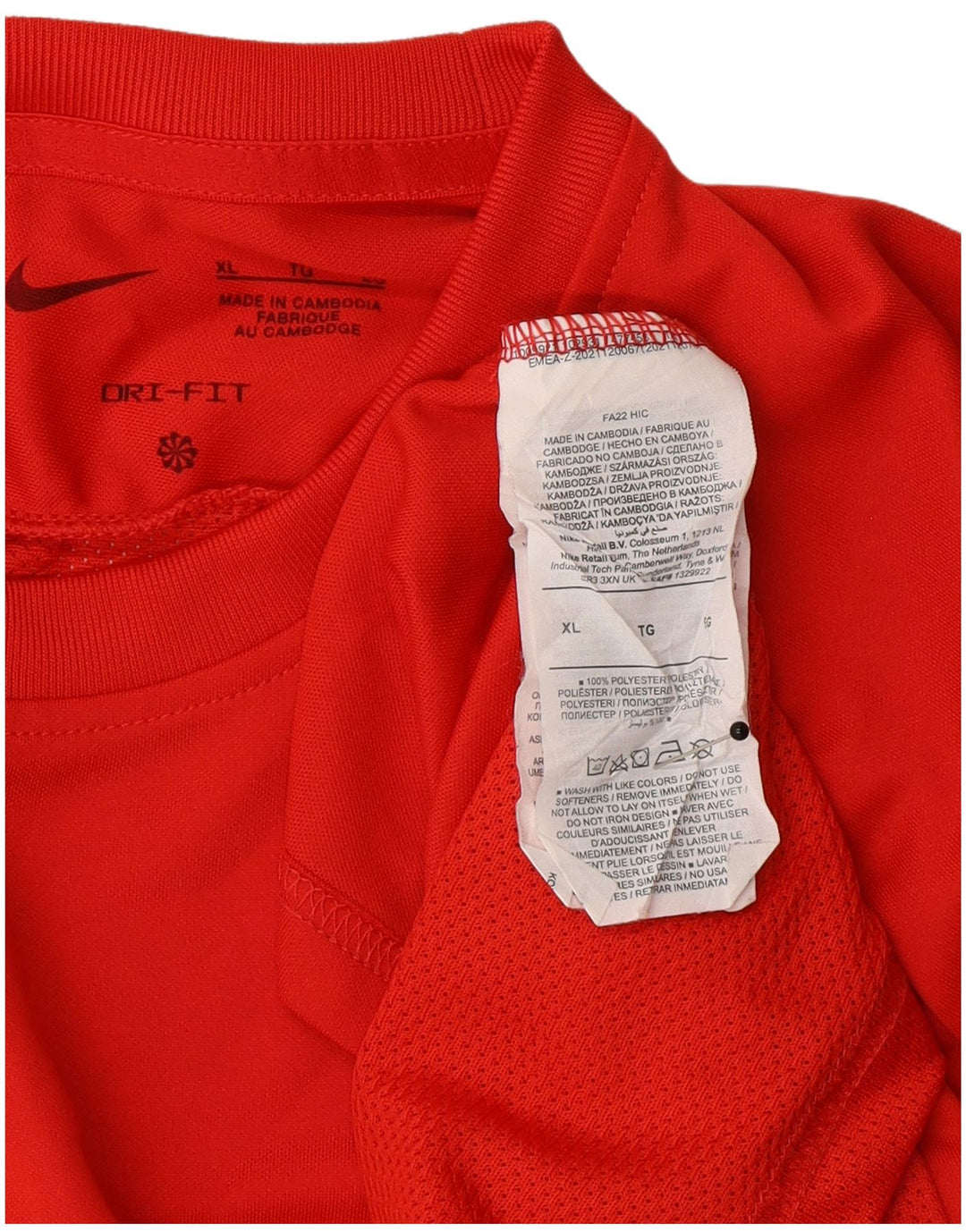 Nike Hommes Dri Fit T-Shirt Haut XL Rouge Polyester
