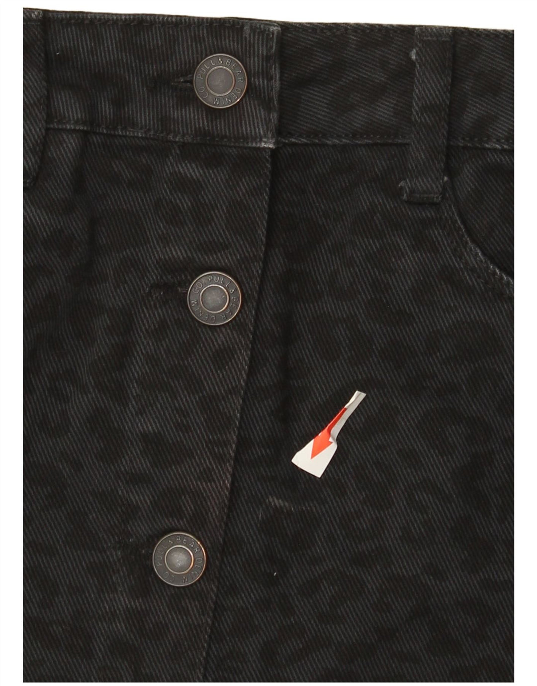 Pull & Bear Jupe en Jean Femme Small W26 Coton Imprimé Animal Noir