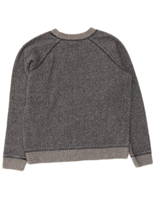 Jack Wills Sweat-shirt court pour femme UK 10 Petit chevron gris