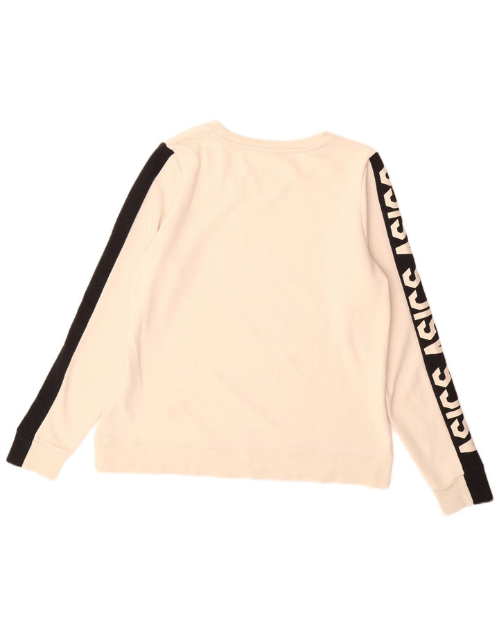 Asics Sweat-shirt graphique pour femme UK 44 Beige moyen Colourblock