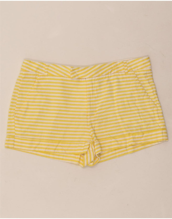 Zara Womens Hot Pants Small W26 Viscose à fines rayures jaune