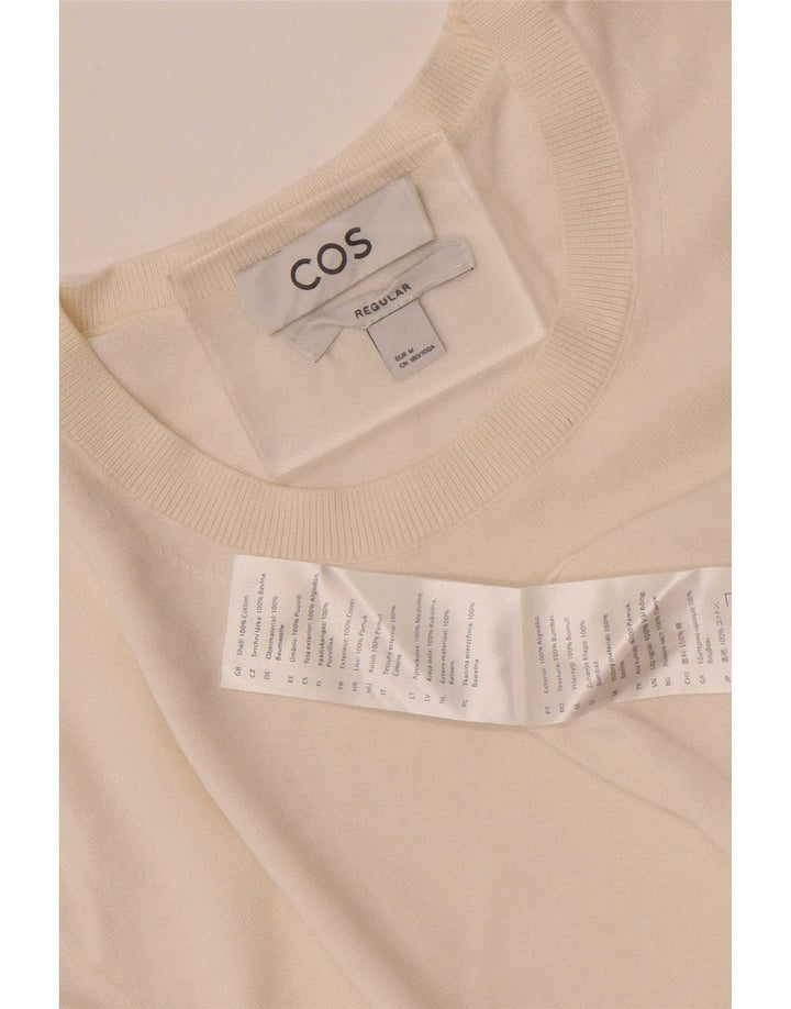 Cos T-shirt régulier pour femme UK 44 en coton blanc moyen