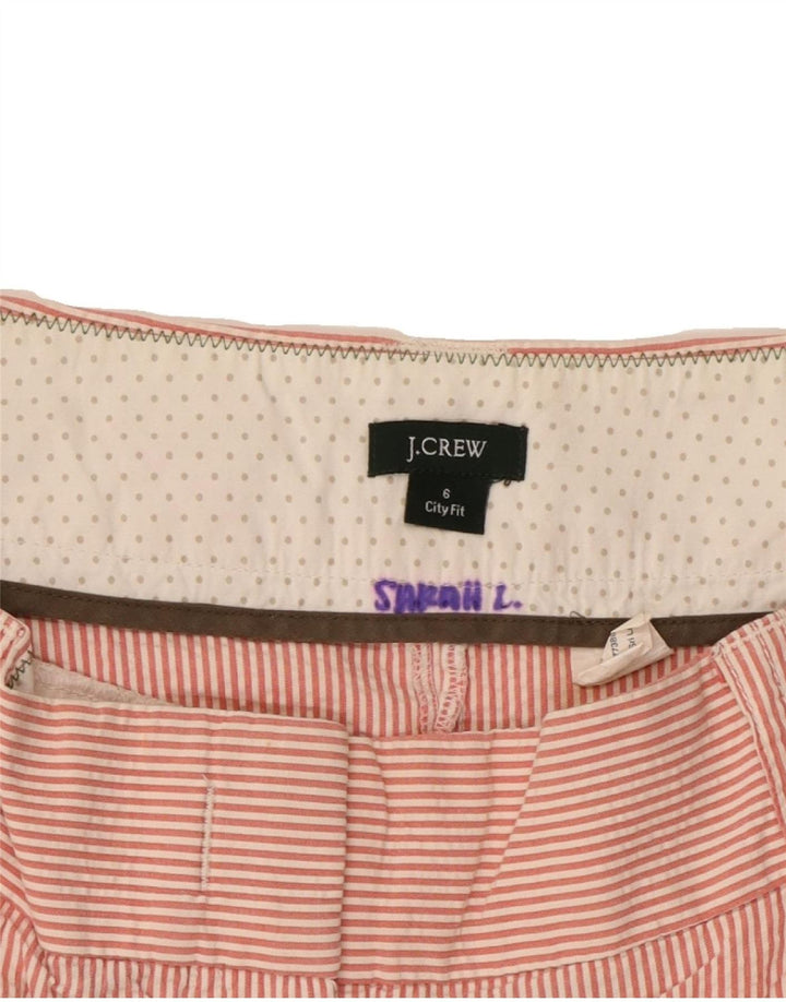 J. CREW Womens Hot Pants US 6 Medium W30 Red Striped Cotton Vintage J. Crew and Second-Hand J. Crew from Messina Hembry 