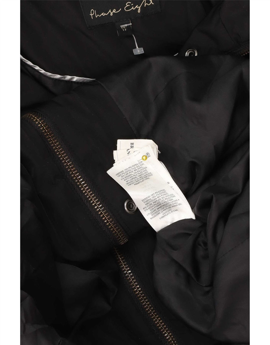 Phase Eight Manteau rembourré surdimensionné à capuche pour femme UK 12 Noir moyen