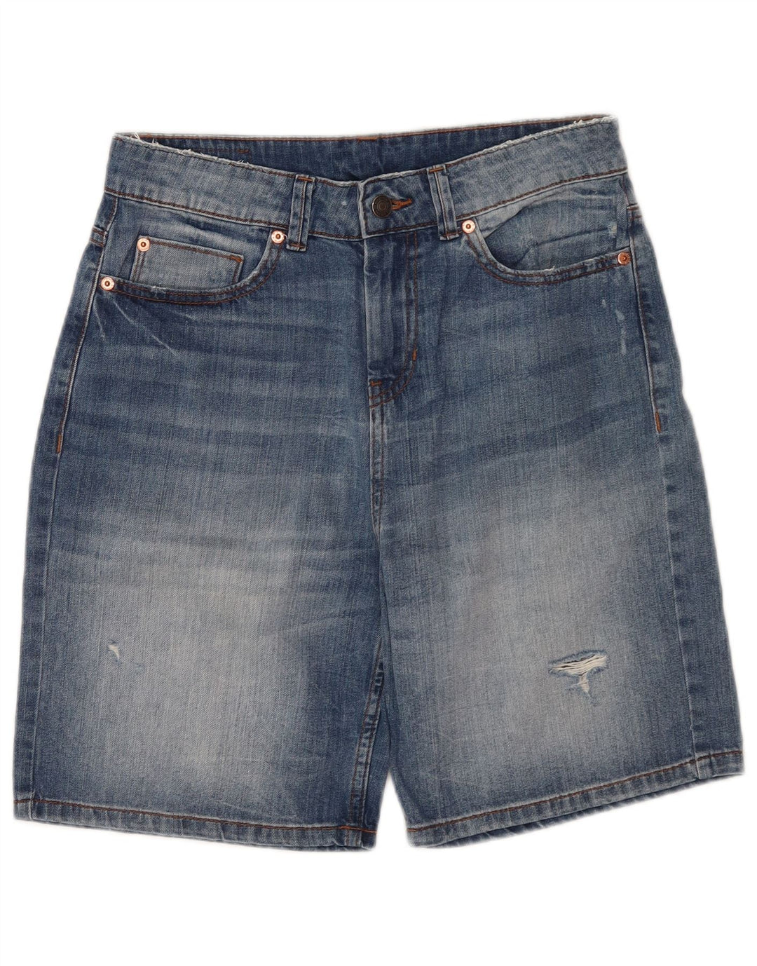 Benetton Short En Jean W30 Bleu Moyen Femme