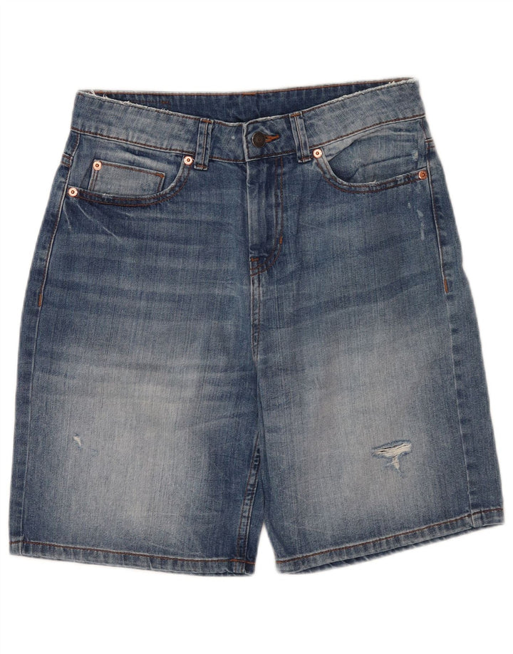Benetton Short En Jean W30 Bleu Moyen Femme