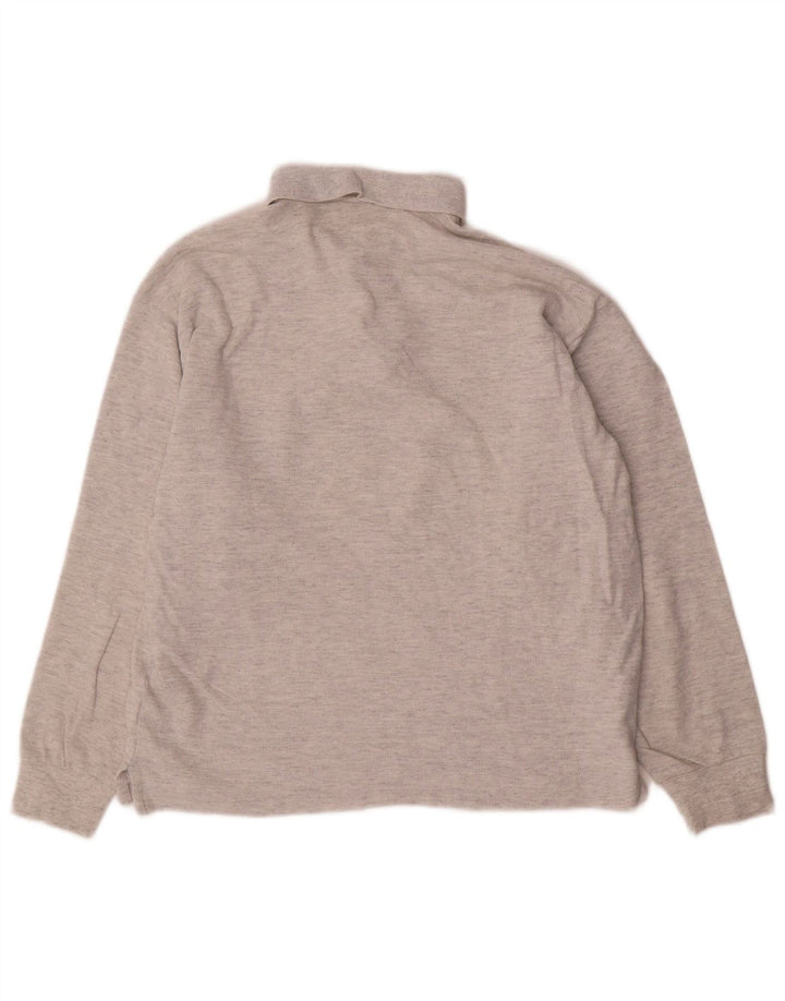 Champion Polo à Manches Longues Homme Gris Moyen Moucheté