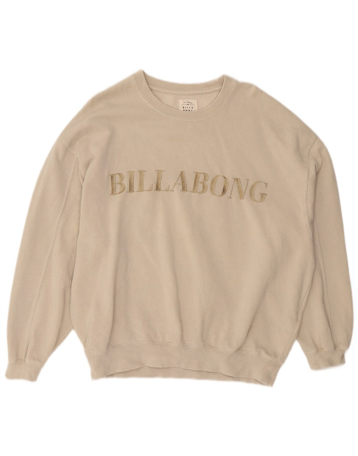Billabong Sweat-shirt surdimensionné pour femme UK 12 Medium Off White Coton