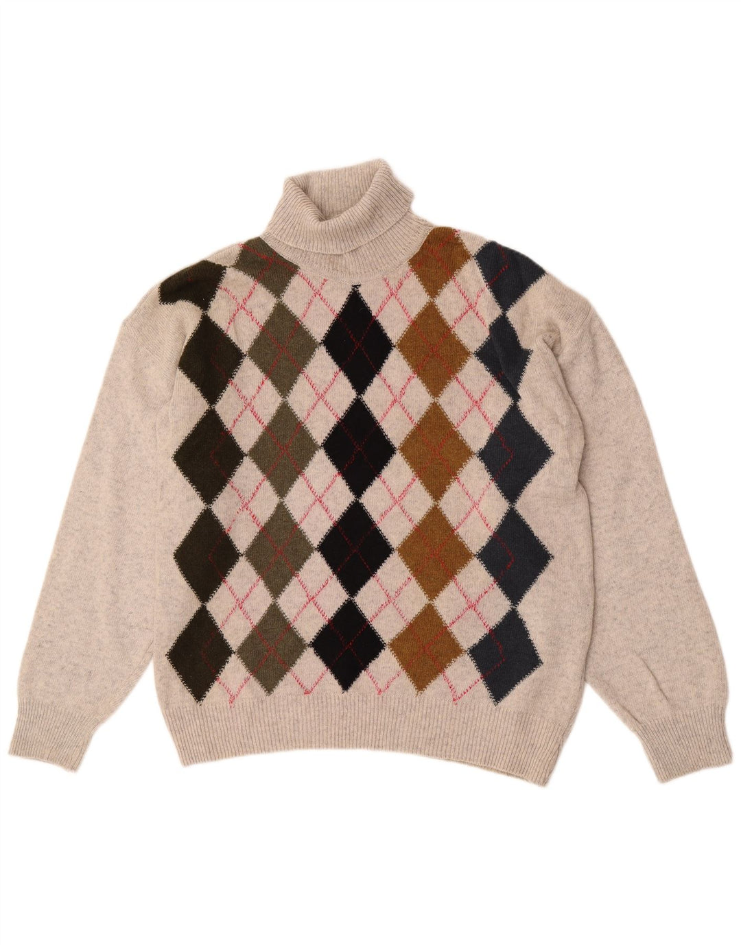 Tom Tino Pull col roulé homme IT 50 Gris moyen Argyle/Diamant