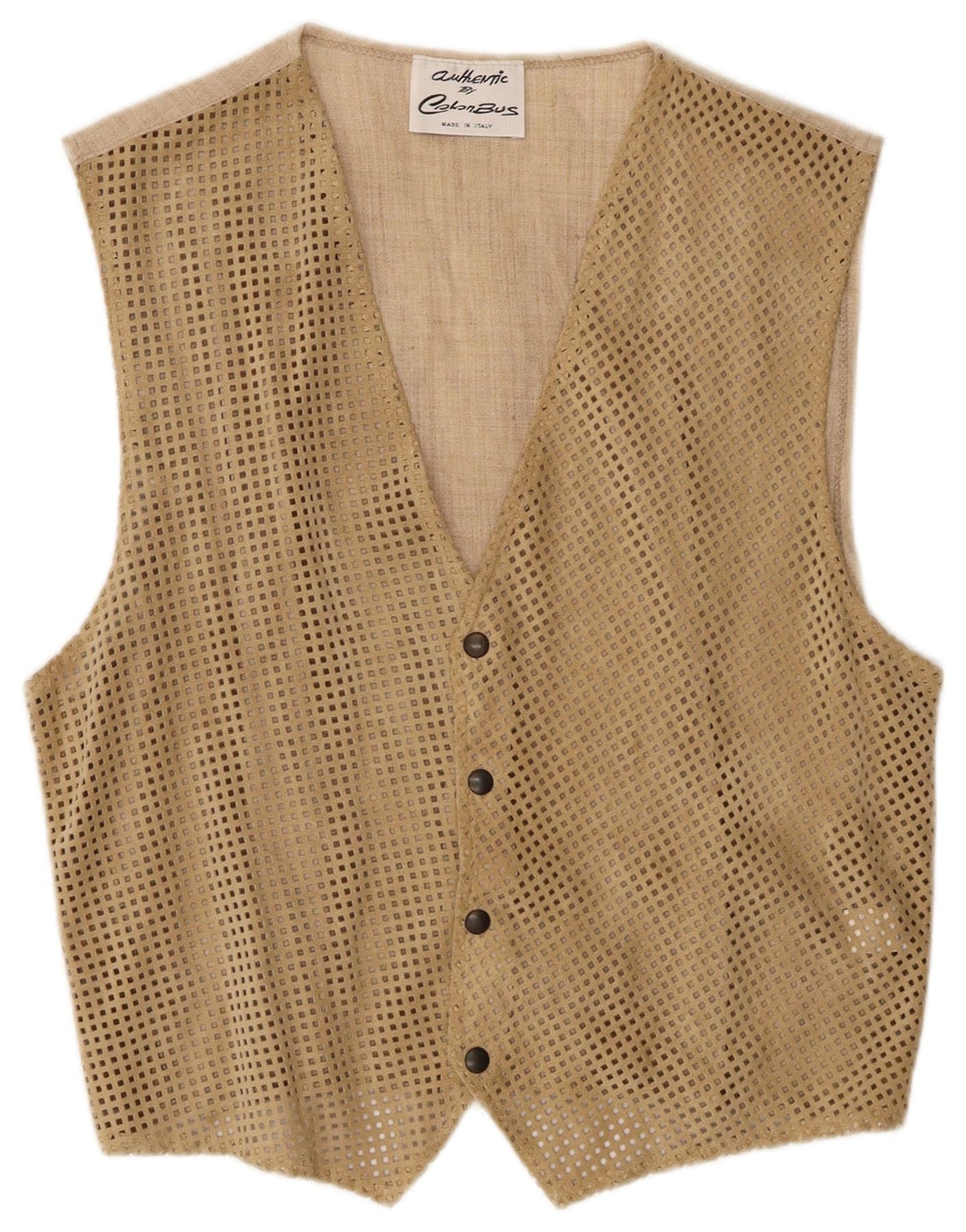 gilet en daim homme vintage IT 46 petit cuir beige