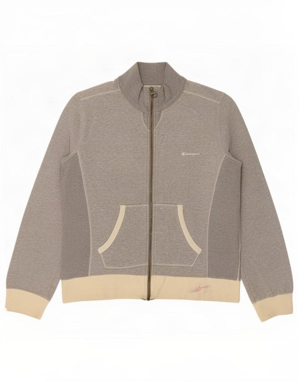 Champion Veste de survêtement pour femme UK 14 Gris moyen Colourblock Coton
