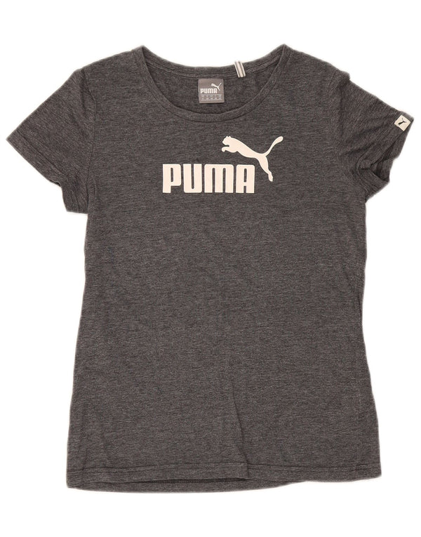 Puma T-shirt graphique pour femme UK 10 Small Gris Moucheté Polyester