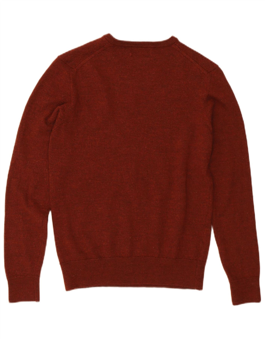 ZARA Pull court à col en V pour femme UK 12 Laine marron moyen