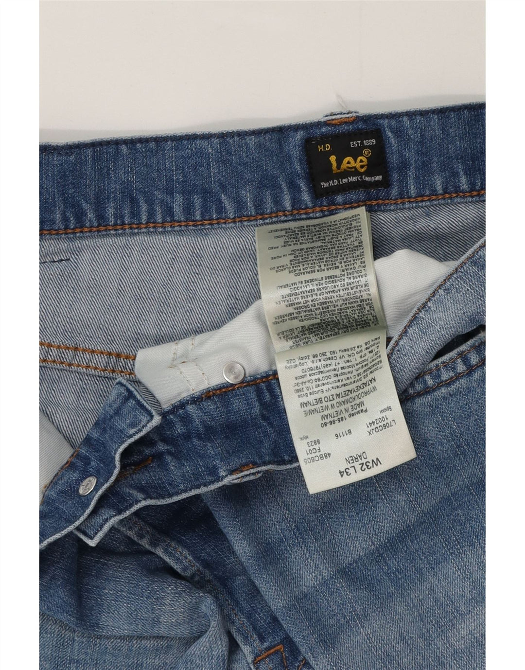 Lee Jean droit Daren W32 L34 homme bleu coton
