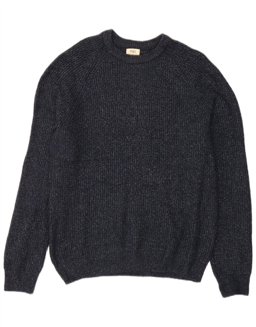 Marks & Spencer Pull col bateau pour homme Bleu marine moyen moucheté
