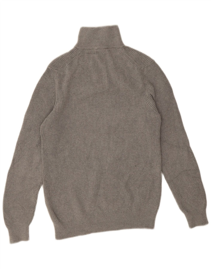 Zara Pull Col Zippé Homme Gris Moyen Coton