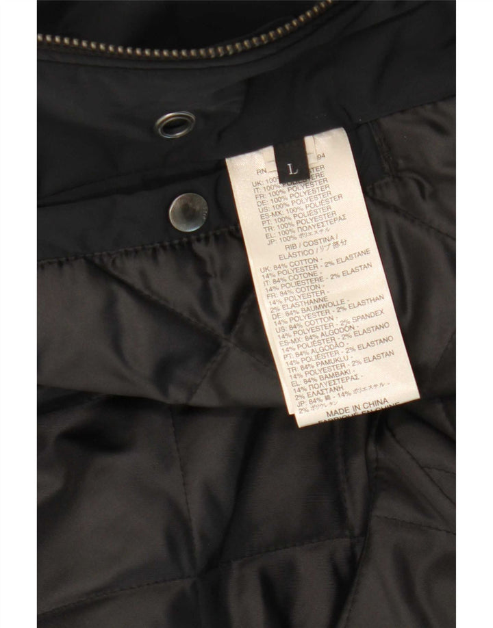 Diesel Veste Parka Femme UK 16 Large Noir Polyester