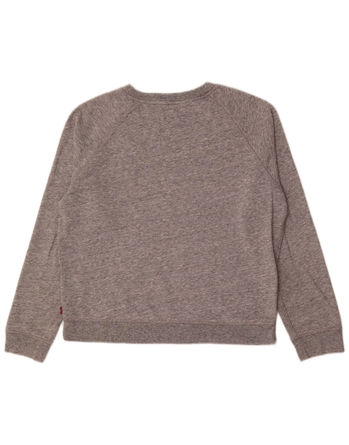 Levi's Sweat-Shirt Graphique Femme UK 44 Gris Moyen Moucheté