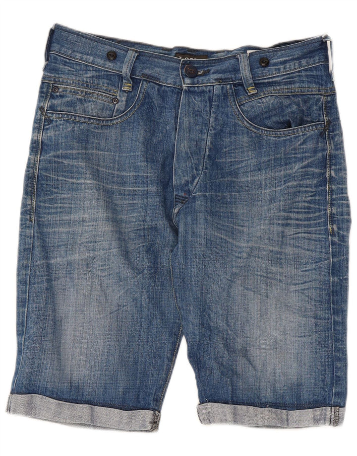 Lee Short en jean vert Cinch W29 pour homme, petit coton bleu