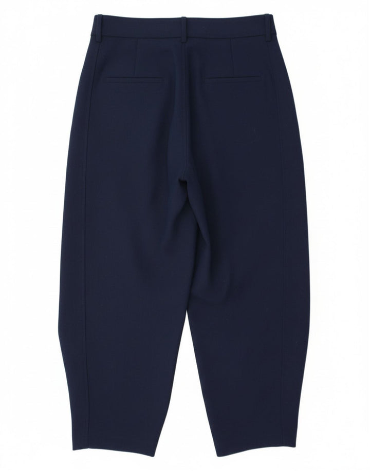 Pantalon Chino Pegged Femme Zara Moyen W28 L26 Bleu Marine Polyester