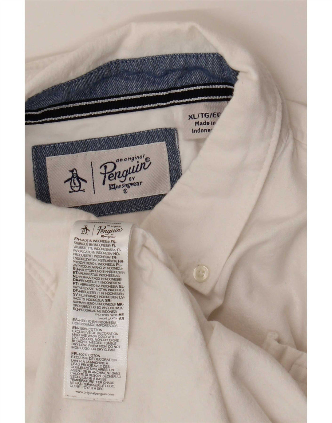 Penguin Chemise à Manches Courtes Homme XL Blanc Coton