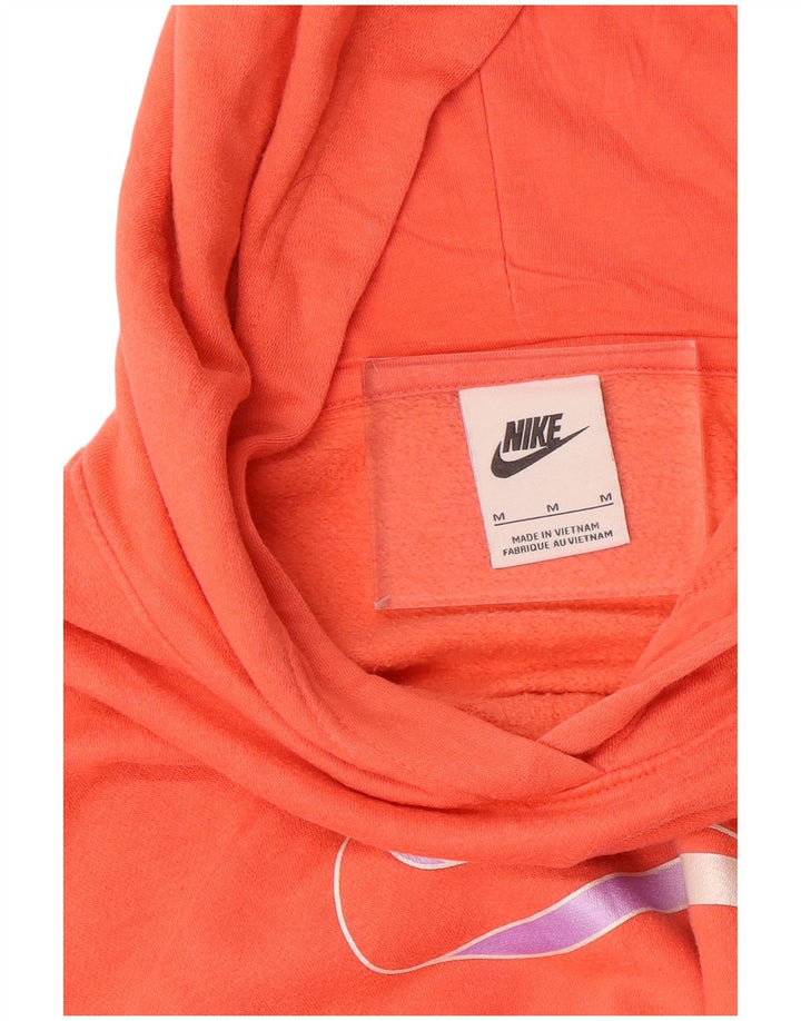 NIKE Pull à capuche graphique surdimensionné pour femme UK 14 Orange moyen