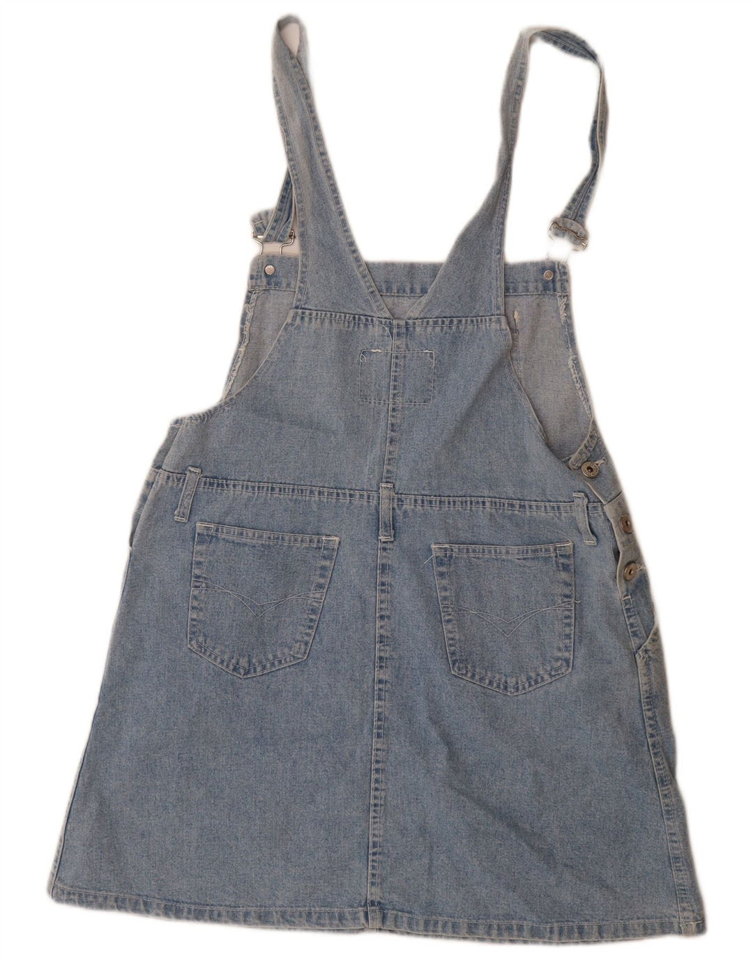VINTAGE Filles Salopette Jupe En Jean 15-16 Ans W34 Bleu