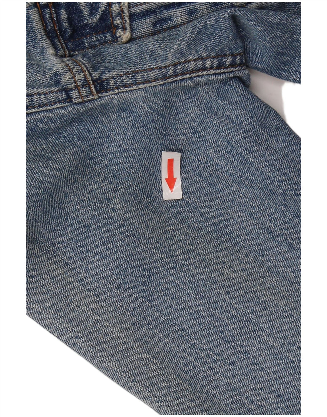 VINTAGE Veste en denim crop femme UK 14 Bleu moyen