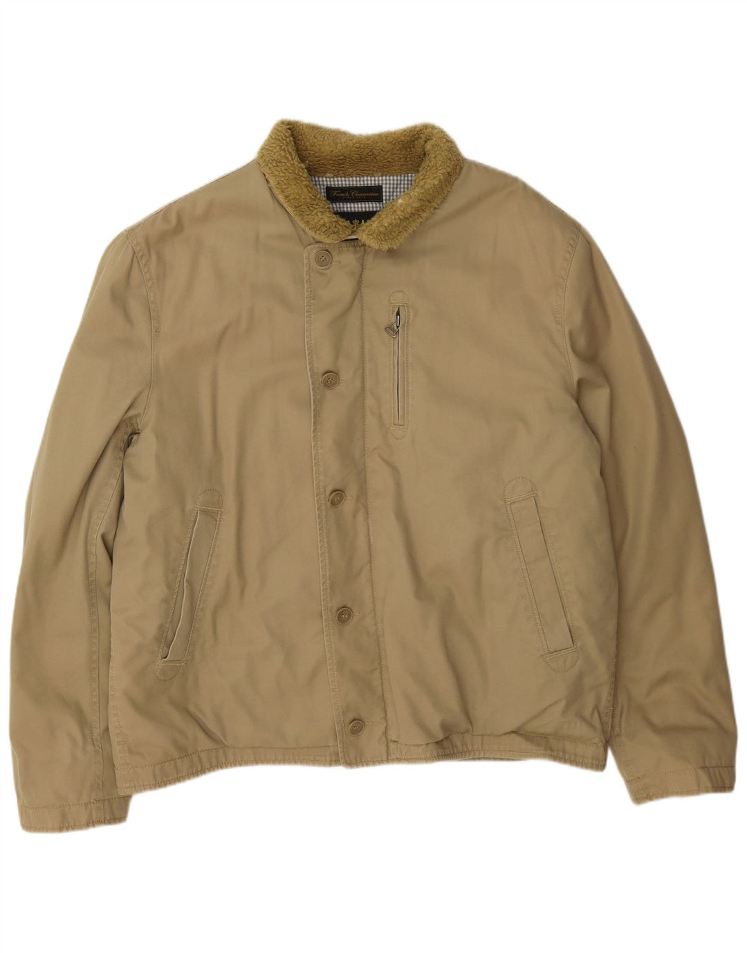 French Connection Veste coupe-vent pour homme UK 42 XL Beige Coton