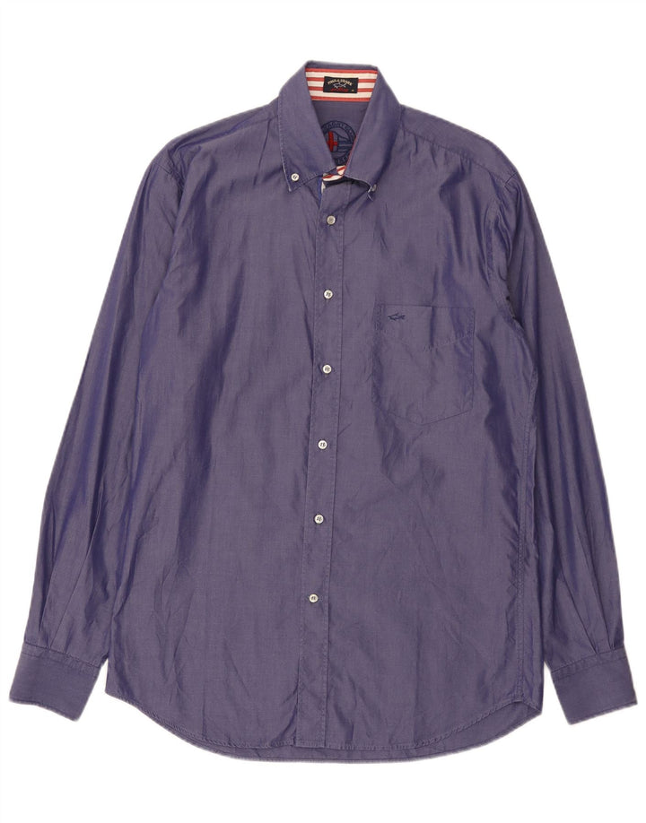 Paul & Shark Chemise Homme Taille 40 Coton Violet Moyen