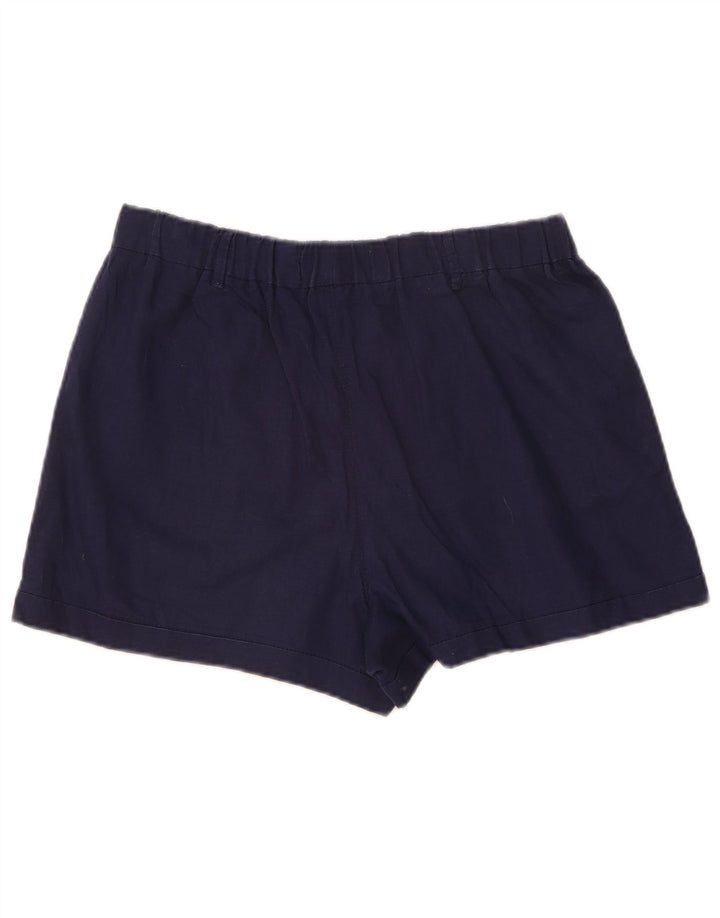 Benetton Short Casual Femme Medium W30 Bleu Marine Lin