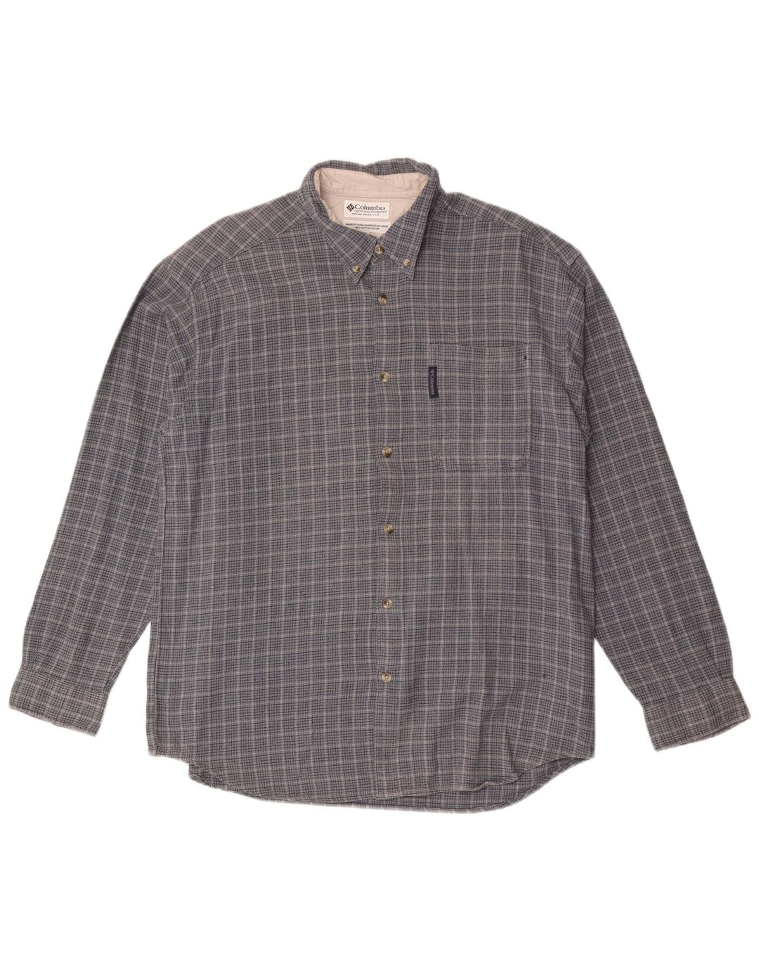 Columbia Chemise en flanelle pour homme, grand carreaux en coton bleu