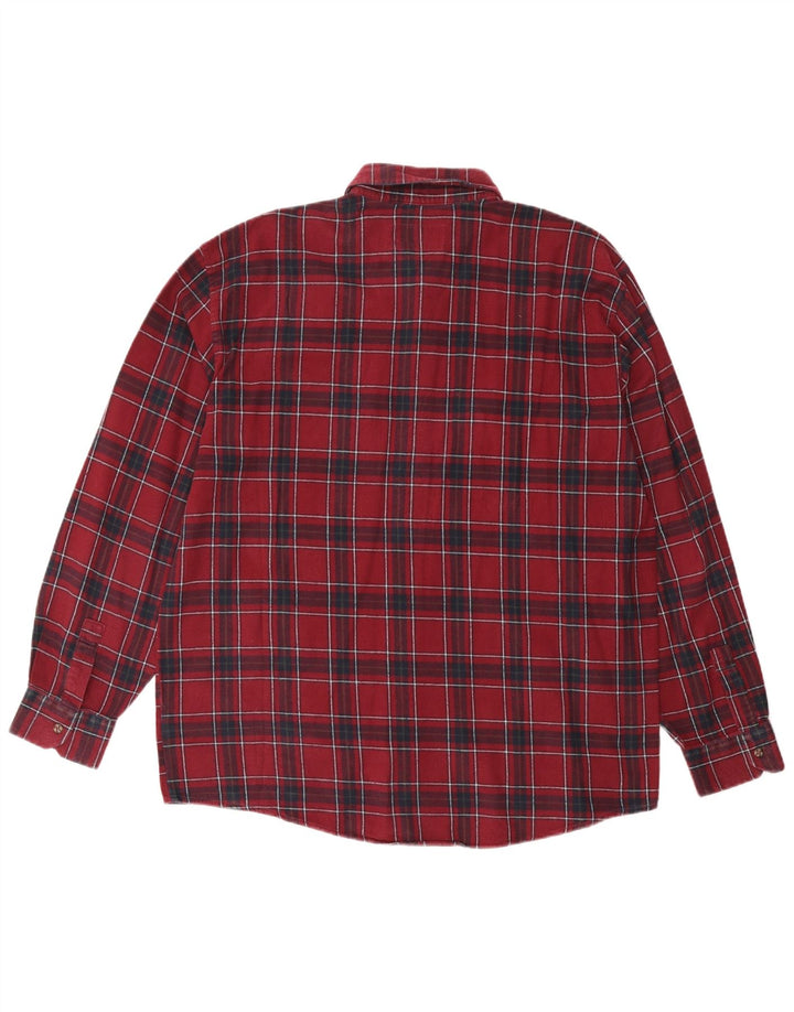 EUROPEAN PROJECT Chemise en flanelle pour homme XL en coton à carreaux bordeaux